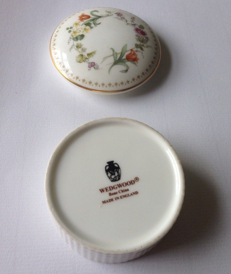 Vintage Wedgwood Trinket Box Bone China Small Trinket Box Etsy