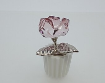 Swarovski Rose in a White Pot – Flower Dreams – 5045566 Comes with box