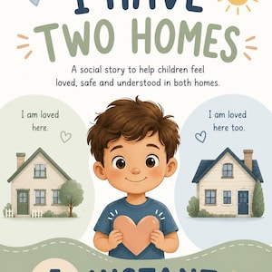 Autism Social Story: Two Homes Printable for Divorce, Shared Parenting Transitions (PDF Download)