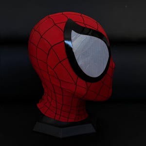 Maßgefertigte Spider-Man-Maske mit 3D-Gesichtsschale und abnehmbaren magnetischen Linsen. Bild 2