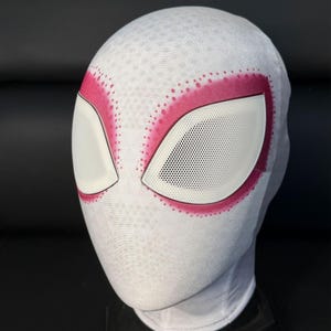 Máscara personalizada de Gwen de Spider-Man con carcasa facial en 3D y lentes magnéticas desmontables. imagen 3