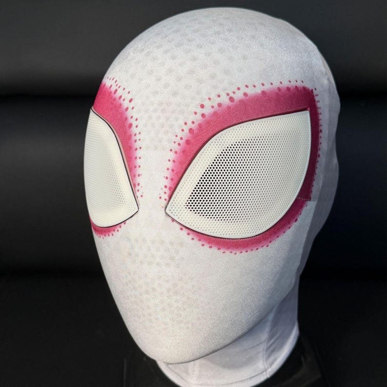 Máscara personalizada de Gwen de Spider-Man con carcasa facial en 3D y lentes magnéticas desmontables. imagen 3