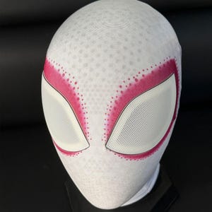 Máscara personalizada de Gwen de Spider-Man con carcasa facial en 3D y lentes magnéticas desmontables. imagen 4
