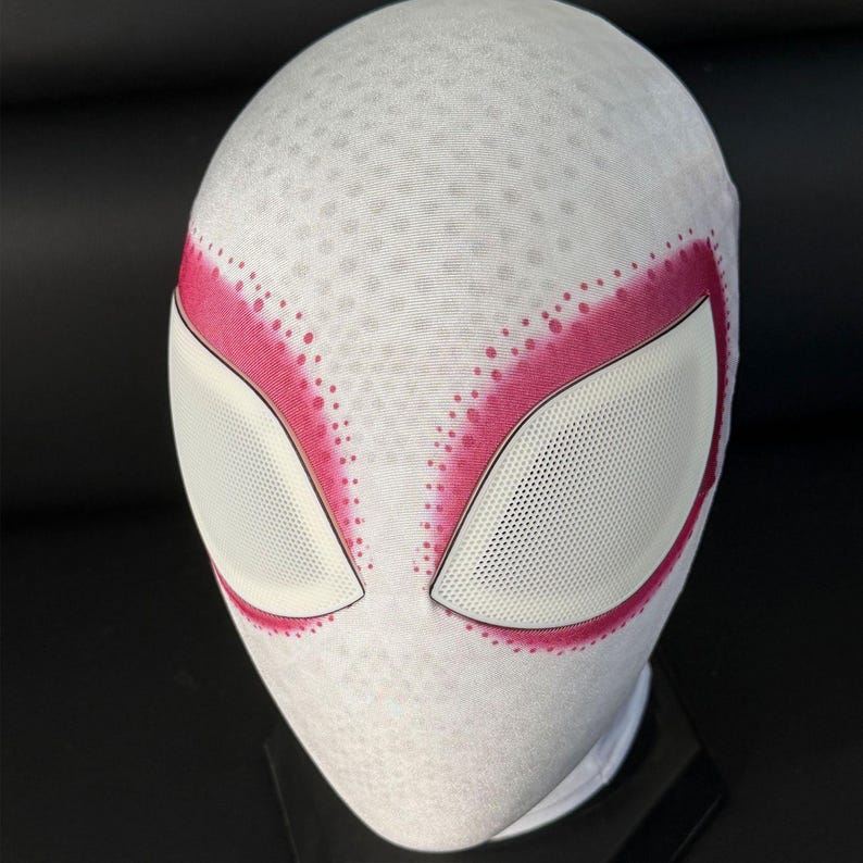 Máscara personalizada de Gwen de Spider-Man con carcasa facial en 3D y lentes magnéticas desmontables. imagen 4