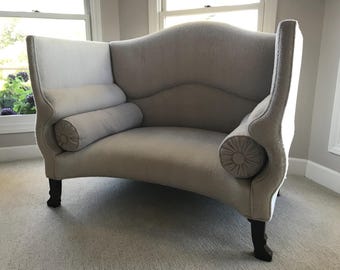 Vintage George Smith English Ryan Sofa with Original Wool Covering