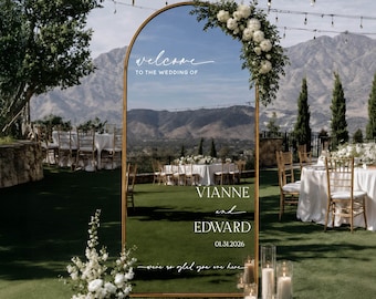 Personalized Wedding Mirror Decal, Custom Vinyl Welcome Sign Sticker, Wedding Reception Decor, Bridal Shower Sign