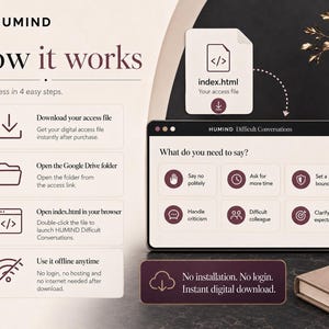 Difficulty Conversations Scripts Deck | Workplace Communication Tool | BoundaryScripts | Offline HTML App | Digital Download image 3