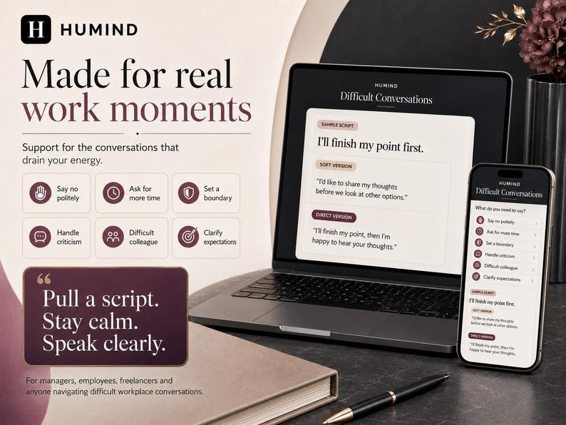 Difficulty Conversations Scripts Deck | Workplace Communication Tool | BoundaryScripts | Offline HTML App | Digital Download image 4