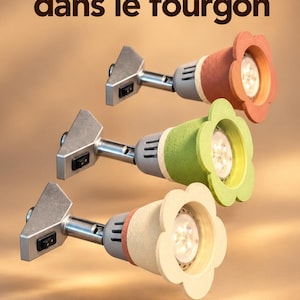 Lot de 3 abat-jours fleurs pour spot Dometic 12 V – Décoration fourgon et camping-car – LED uniquement - Ducato - Sunlight Cliff - Vanlife