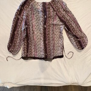 Boho Patchwork Sheer Flowy Patchwork Festival Blouse immagine 5