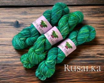 Rusalka | READY TO SHIP | reskeined for easy winding | hand dyed yarn | fingering weight yarn | sock yarn for knitters