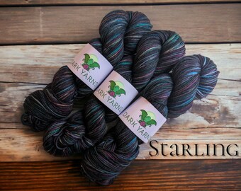 Starling | READY to SHIP | reskeined for easy winding | hand dyed yarn | DK weight yarn