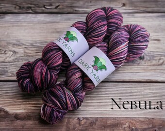 SECOND - READ DESCRIPTION | Nebula | ready to ship | reskeined for easy winding | hand dyed yarn | fingering weight yarn  | speckled yarn