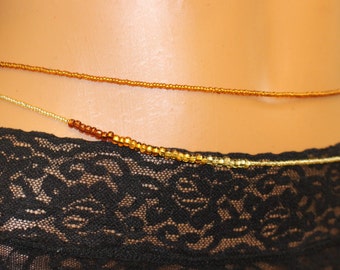 Golden Ombre Waist Bead Set  - Double Strand Waistbeads Custom Fit