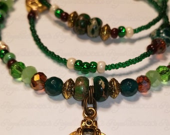 Rain Bringer - Emotional Harmony and Growth - Green Imperial Jasper Gemstone Waistbeads