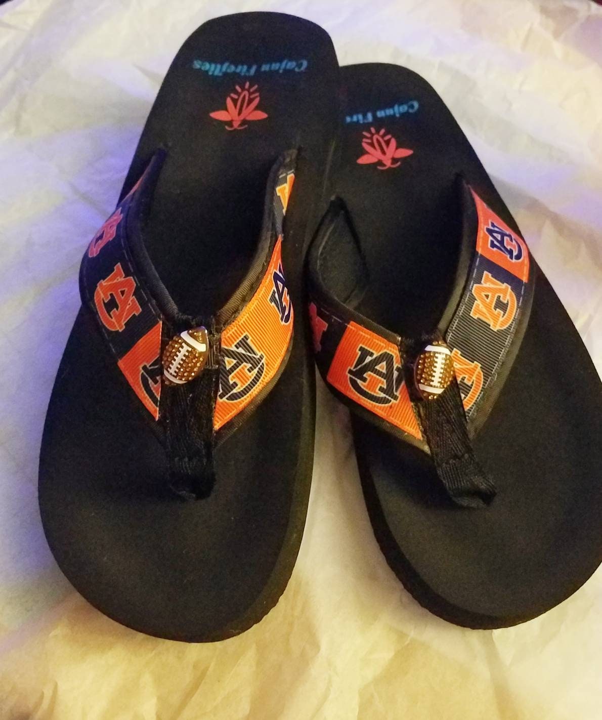 Auburn Tigers Flip Flops Sandals Sizes Small 4/5 Med. | Etsy
