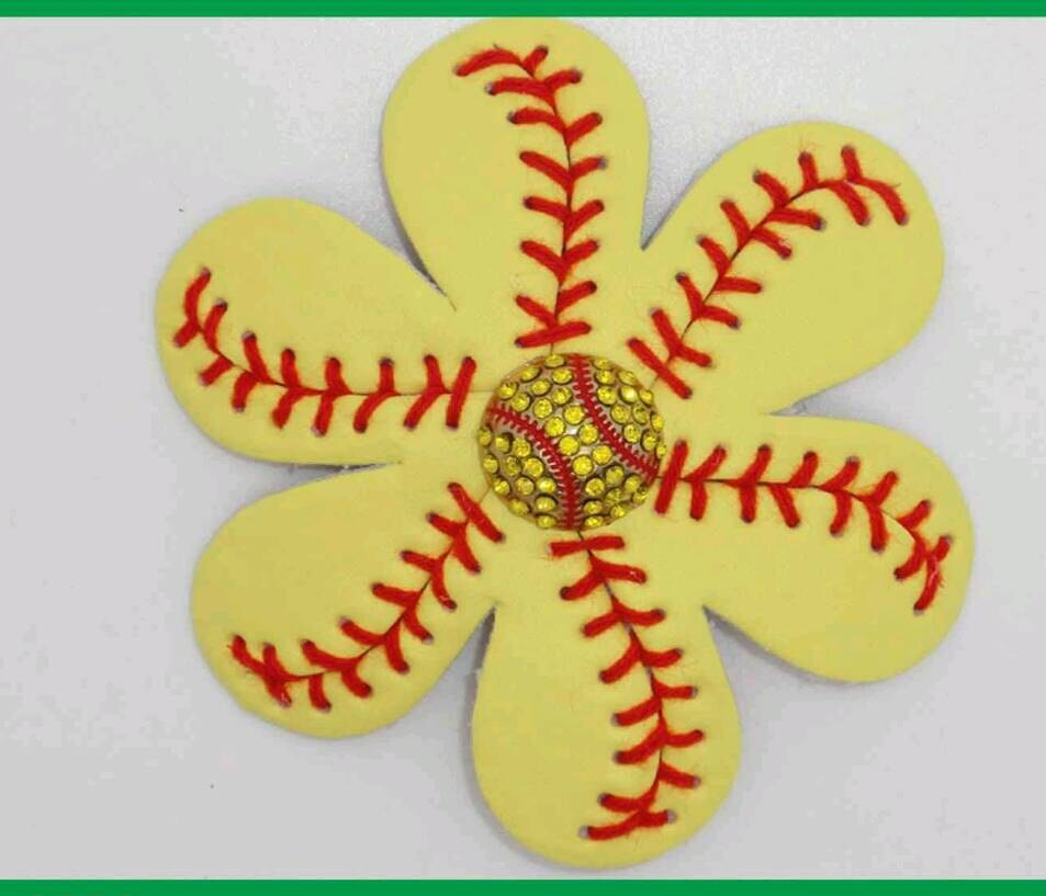 Authentic Leather Softball Stitch Flower Clip Pair Perfect Etsy