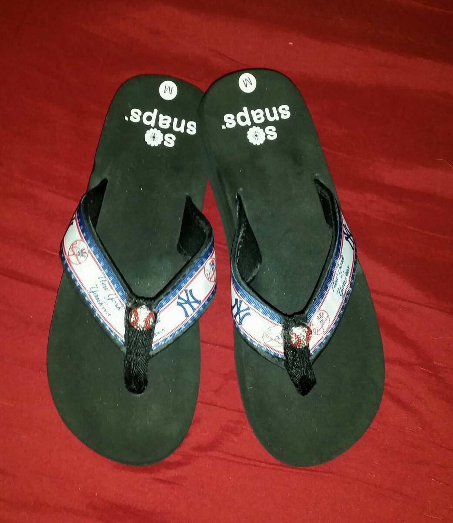 New York Yankees Flip Flops Sandals Sizes Small 5 Med. Etsy