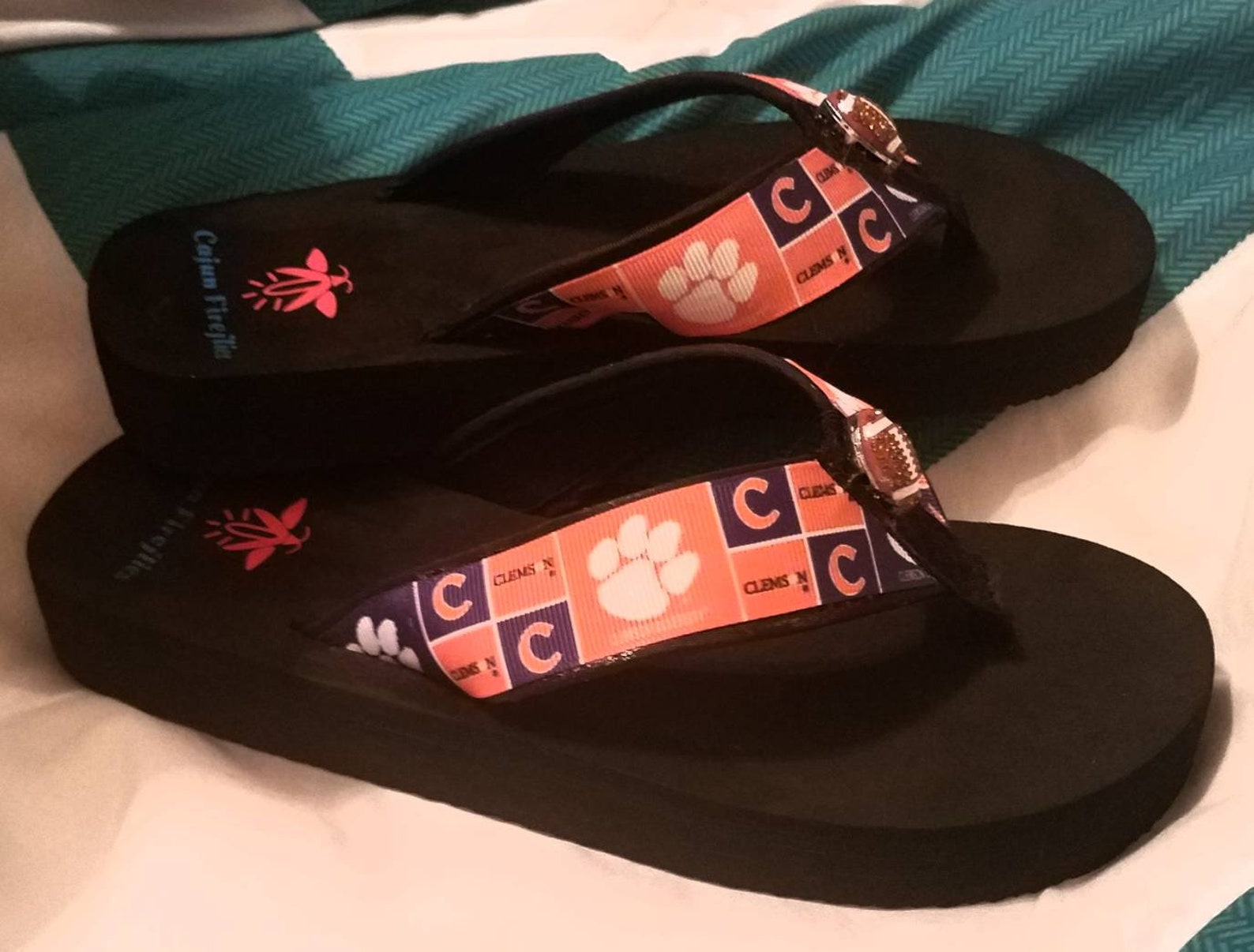 Clemson Tigers Flip Flops Sandals Sizes Small 4/5 Med. | Etsy