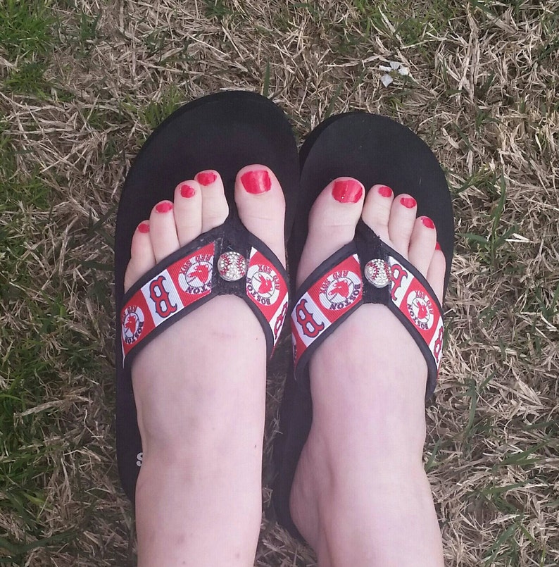 Boston Red Sox Flip Flops Sandals sizes Small 4/5 Med.6/ 7 Etsy