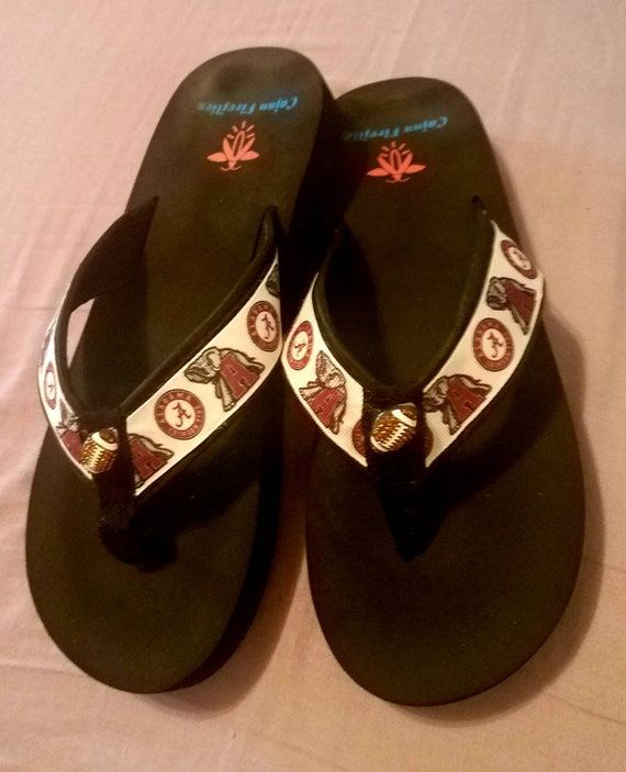 alabama crimson tide flip flops