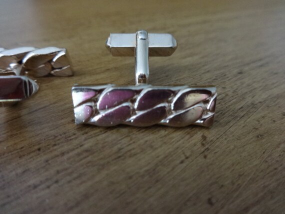 Vintage Swank Gold Tone Rectangular Bar Cufflinks - image 8