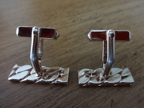 Vintage Swank Gold Tone Rectangular Bar Cufflinks - image 6
