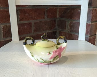 VINTAGE Hull Pottery Woodland sugar bowl with lid