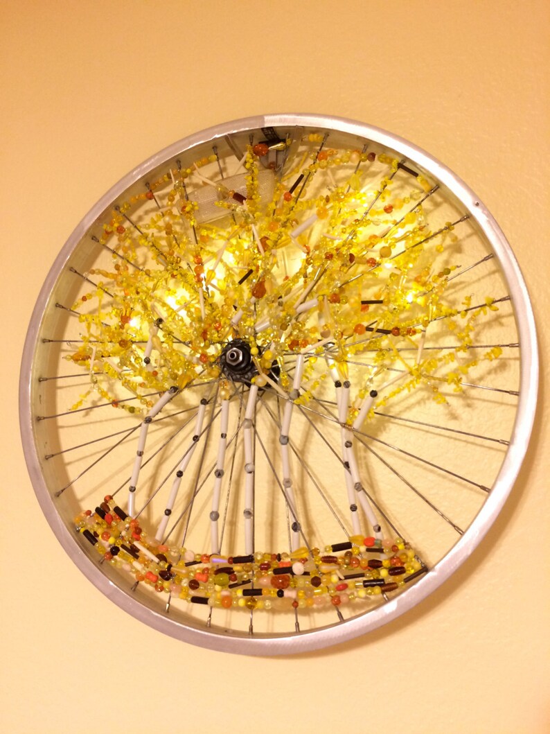 Autumn Aspen Grove Bicycle Wheel Art bike art recycled wall Etsy