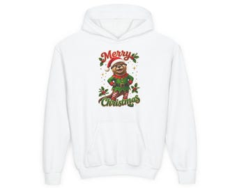 Sloth Santa Merry Christmas Hoodie | Kids Christmas Sweatshirt