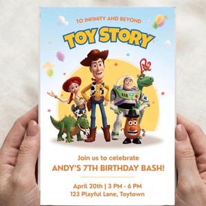 Toy Story Birthday invite, Template Editable Canva, Kids Birthday Party Invite, Cowboy Theme Birthday Invitation, Digital Download, Print