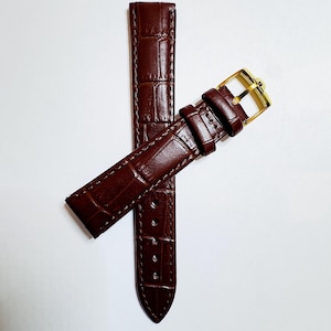 Bracelet de remplacement 18 mm pour montre Omega, en cuir marron