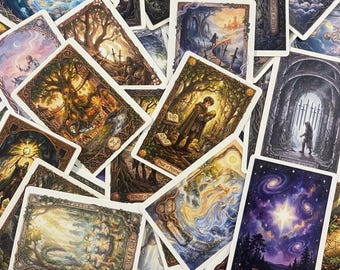 Enchanted Forest Tarot Deck | 78 Watercolor Fantasy Cards