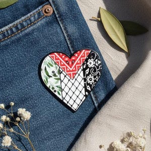 Palestinian Flag Pin Keffiyeh Embroidery Pattern Bag Charm Pro Palestine Jewelry Proceeds to Gaza Subtle Protest Pins Support Palestine