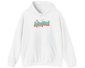 Retro cartoon 'animatie'-logo hoodie | Jaren 90 Vaporwave grafische sweater