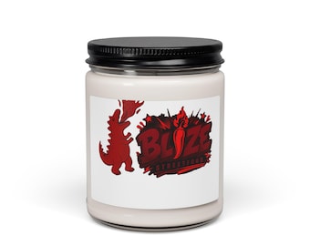 Candela Blaze Dragon Logo, candela di soia da 255 g | Barattolo di cera Red Dragon