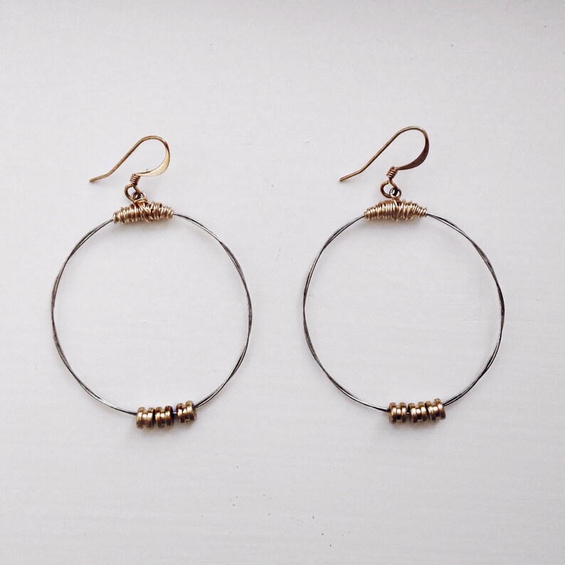 Hoop String Designs Karma Hoops- Made With Recycled Guitar String- Pick Large or Small Size ...
