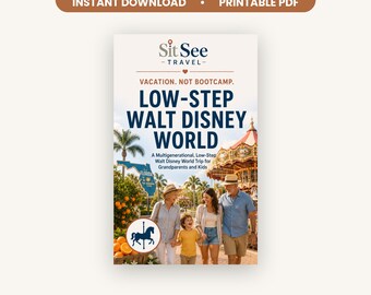 Mini Low-Step Walt Disney World Multigen Itinerary, Accessible 7 Day Trip for Grandparents and Kids, Printable PDF