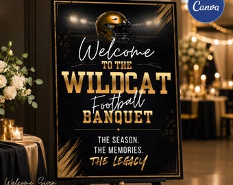 Football Banquet Welcome Sign | Editable Canva Sports Awards Poster | 24x36 Instant Download