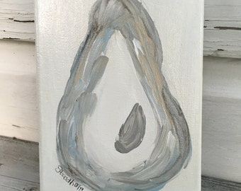 Oyster Shell Painting/Oyster Shell Art/Coastal Theme Original Art Painting/Beach House Wall Art