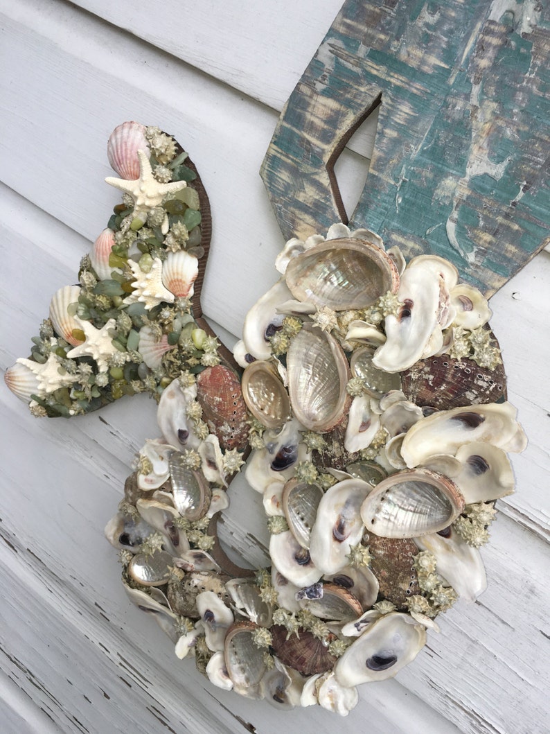 Mermaid Wall Art/seashell Mermaid/beach House Wall Art/boho Etsy