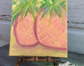 Pineapple Painting/Tropical Theme Original Painting/Small Painting