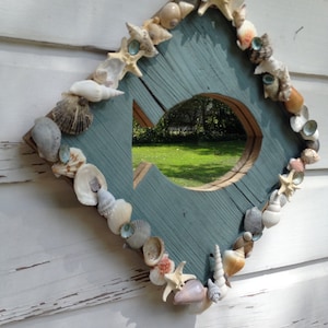 Seashell Fish Mirror/Beach House/Seashell Home Decor