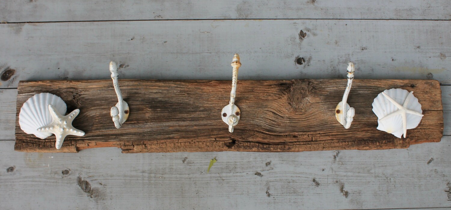 Beach House Hat Rack/Barn Wood Coastal Coat Rack