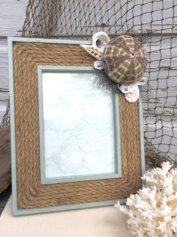 Seashell Nautical Rope Frame/Coastal Photo Frame/5x7 ...