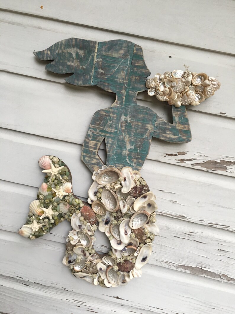 Mermaid Wall Art/seashell Mermaid/beach House Wall Art/boho Etsy