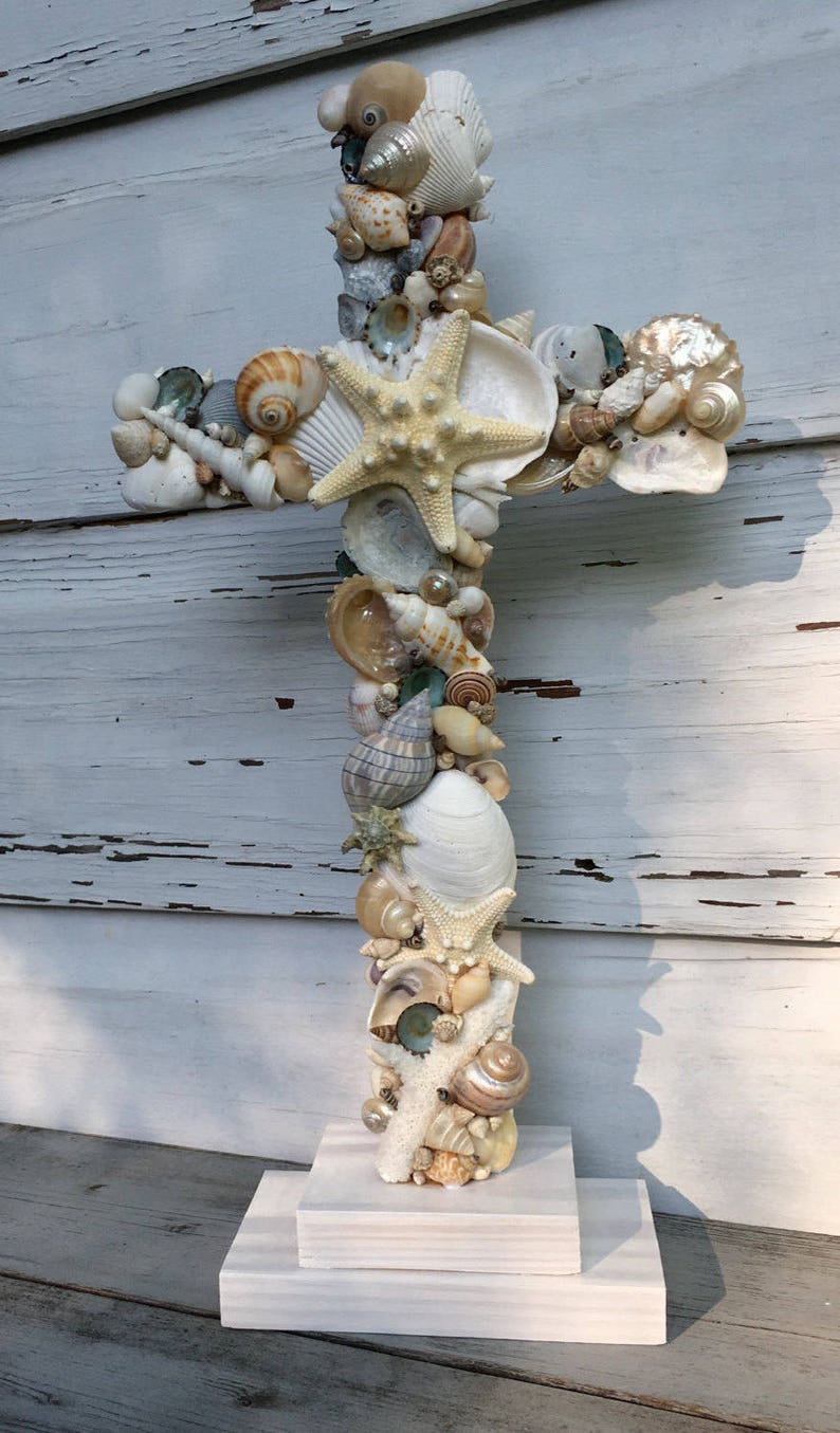 Wedding Altar Cross/Custom Order Seashell Cross/Beach Wedding Cross image 5