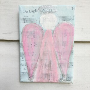 Angel Painting/Hymnal Angel Art/Angel Abstract Original Painting/Faceless Angel Painting/Angel Art image 3