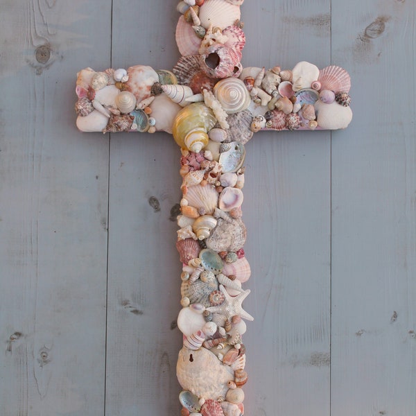 Reclaimed Wood Seashell Cross/Wedding Cross