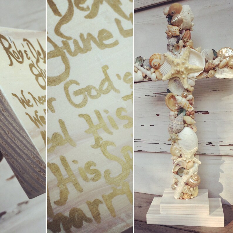 Wedding Altar Cross/Custom Order Seashell Cross/Beach Wedding Cross image 1